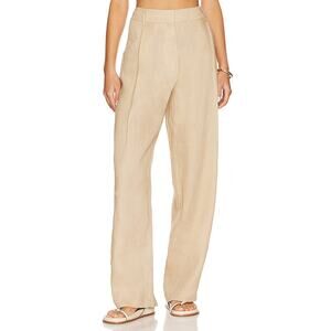 Aexae Beige Linen Highrise Trousers Size M